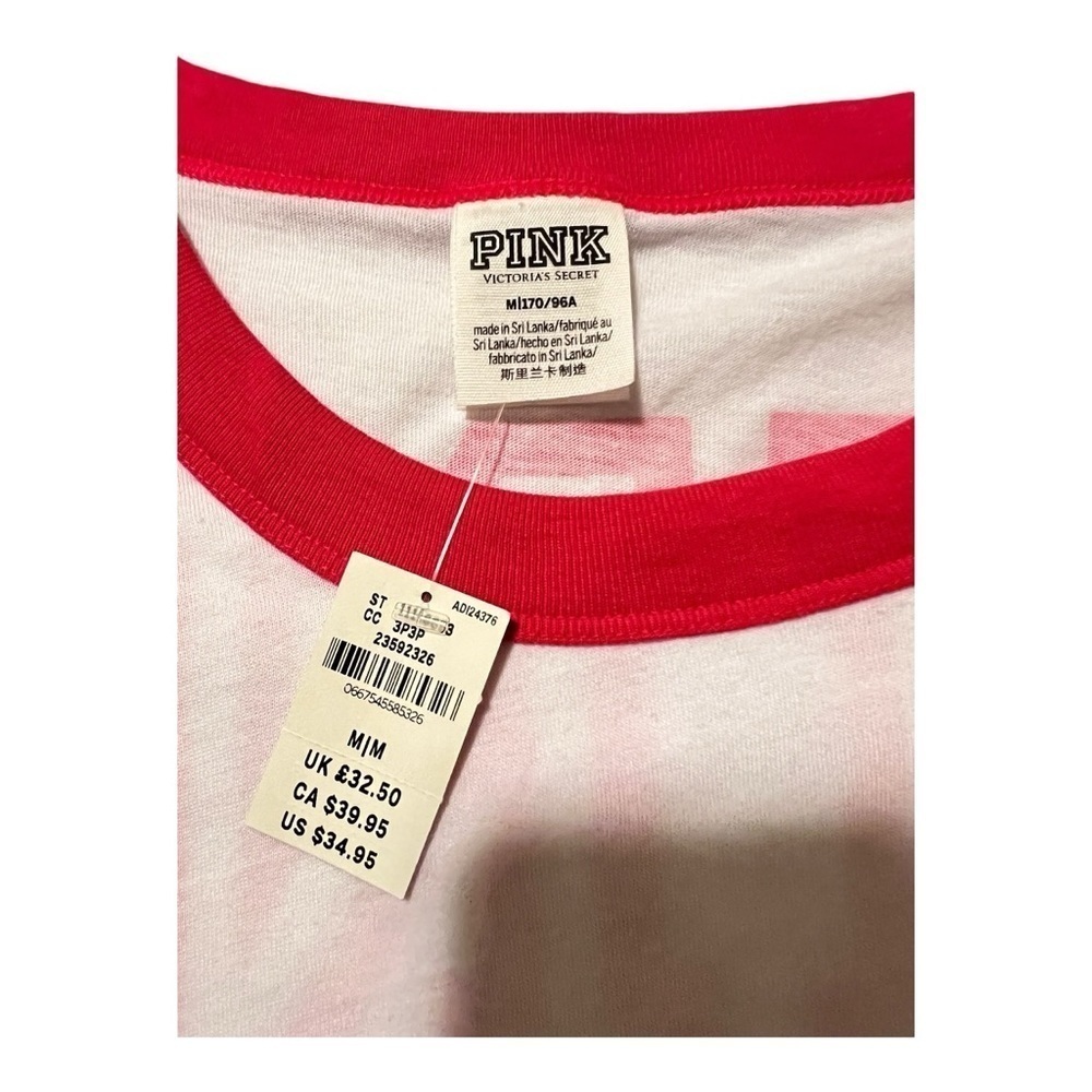 Victoria's Secret PINK long sleeve top with red accents - super cute! - Picture 2 of 4